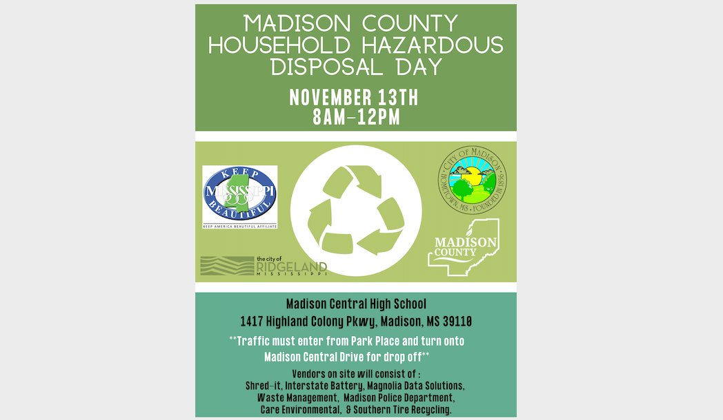 Madison County to hold free household hazardous waste disposal day